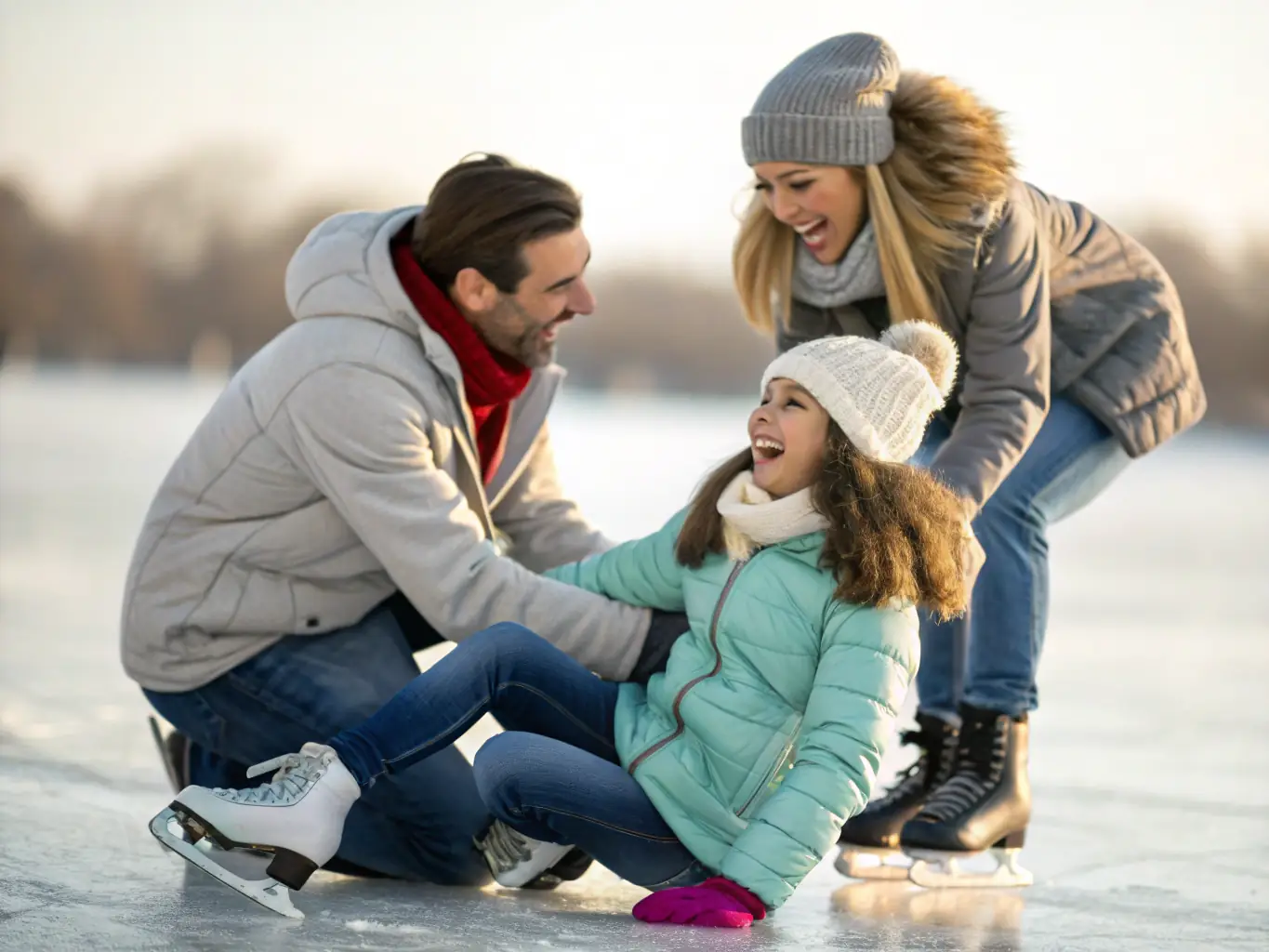 A fun and lively image of families enjoying a public skating session at PalaFeltre, highlighting the inclusive and recreational aspect of the stadium. The image is used to promote upcoming public skating events.